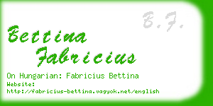 bettina fabricius business card